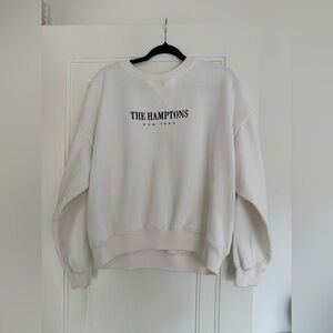 White Monogram Crew Neck Sweater